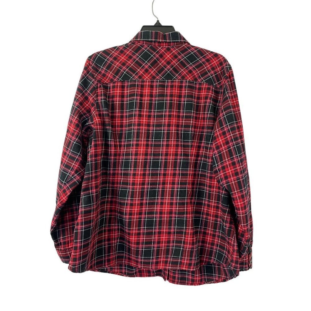 Dressbarn Women's Red & Black Plaid Top - Picture 2 of 7